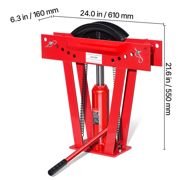 Hydraulinen putkentaivutin, 610x160x550 mm, säädettävä, teräs