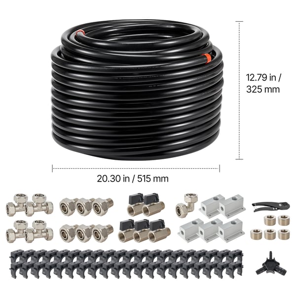 Ilmakompressorin letkusarja 60,96x2,54 cm musta HDPE-alumiini