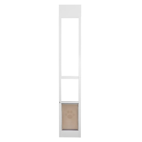 Koiranovi, Säädettävä korkeus 192,7x204,9 cm, Alumiini karkaistu lasi, Lemmikkiovi