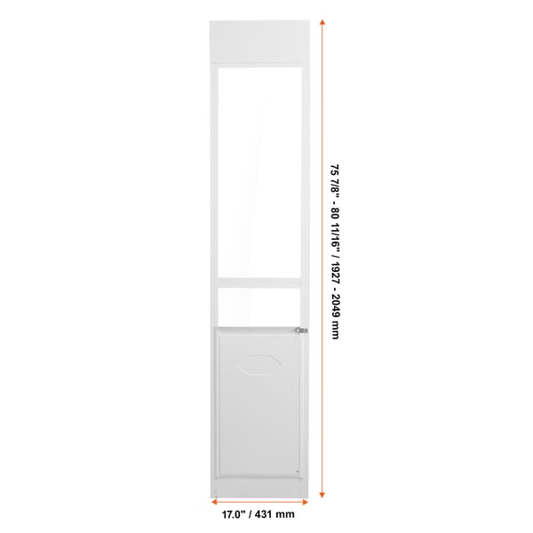 Hundedør, Justerbar højde 192,7x204,9 cm, Aluminium hærdet glas, Store kæledyr