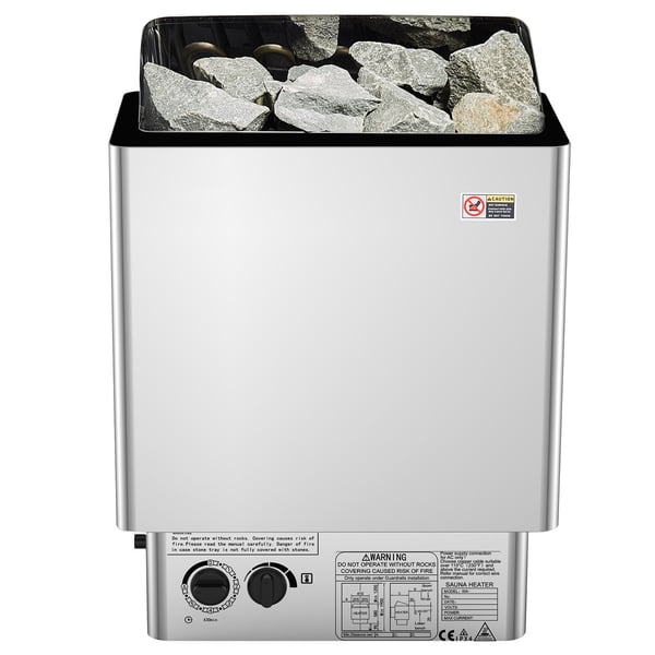 Saunaovn, 8kW elektrisk saunaovn, 41,2x27,4x57 cm, rustfrit stål