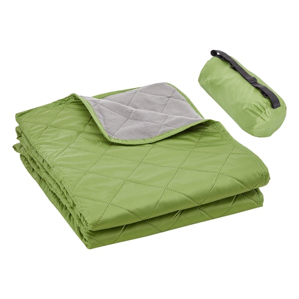 Camping Tæppe, 208x140 cm, Armygrøn, Fleece, Vandtæt, Udendørs