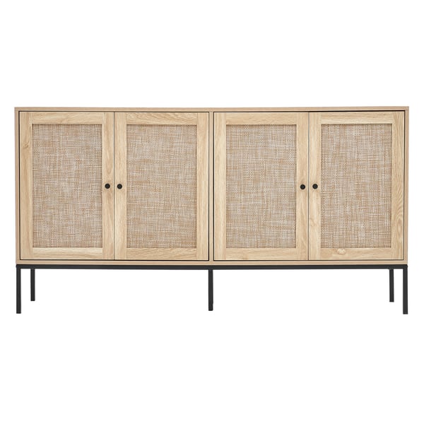 Opbevaringsskab, 150x36x80 cm, Natur, Rattan, Opbevaring