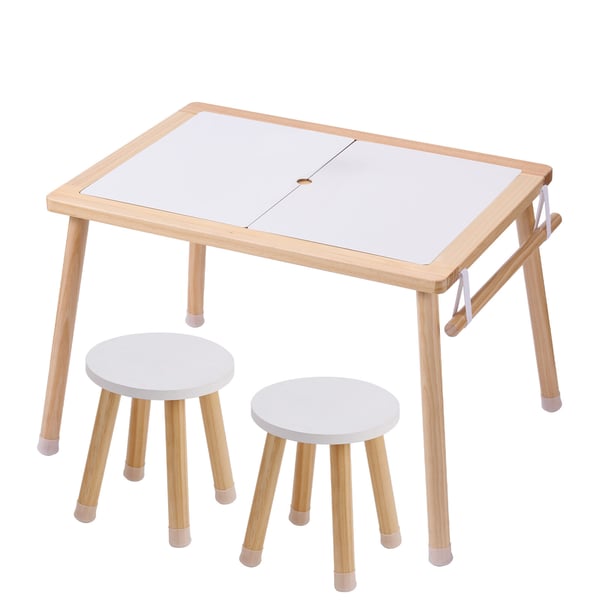 Sensoriskt bord och stolsset, 81,5x60x50,5 cm, naturträ, trä