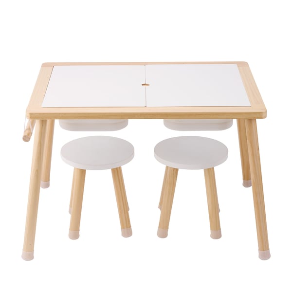 Sensoriskt bord och stolsset, 81,5x60x50,5 cm, naturträ, trä