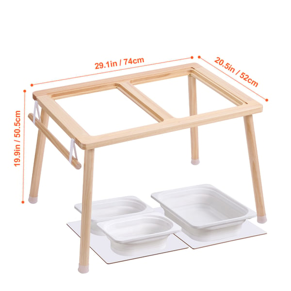 Sensoriskt bord, 81,5x60x50,5 cm, Naturträ, Förvaring