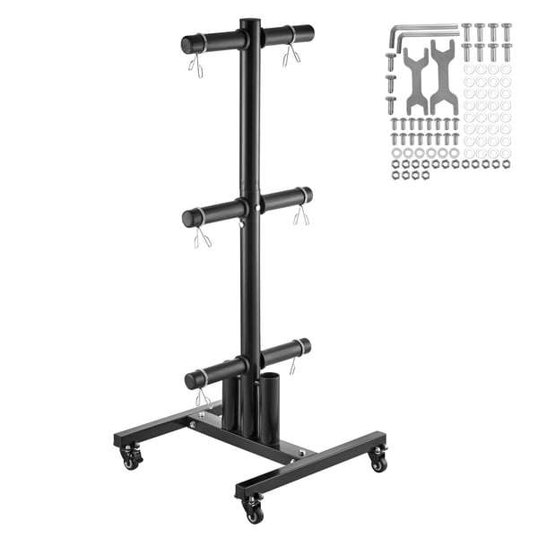 Vægtskiveholder, 60x60x135 cm, Sort, Metalopbevaring