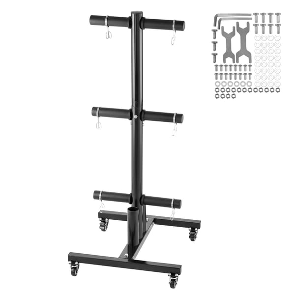Vægtskiveholder, 60x60x135 cm, Sort, Metalopbevaring