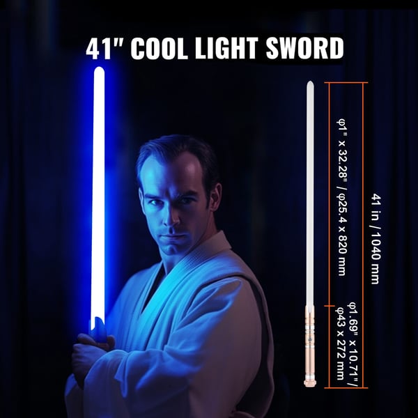 Light Sword 104x4,3x4,3 cm Guld, uppladdningsbar, LED-belysning