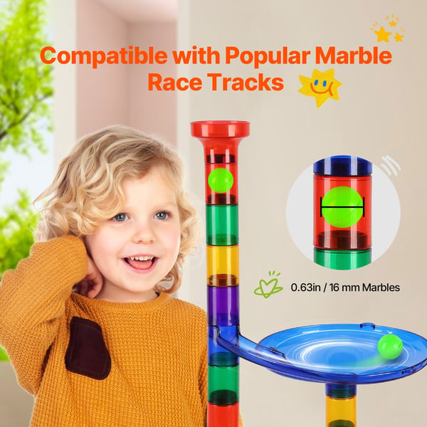 Marble Run Sæt, 110-delt Byggeklods Labyrint, 44x35 cm, Pædagogisk Legetøj