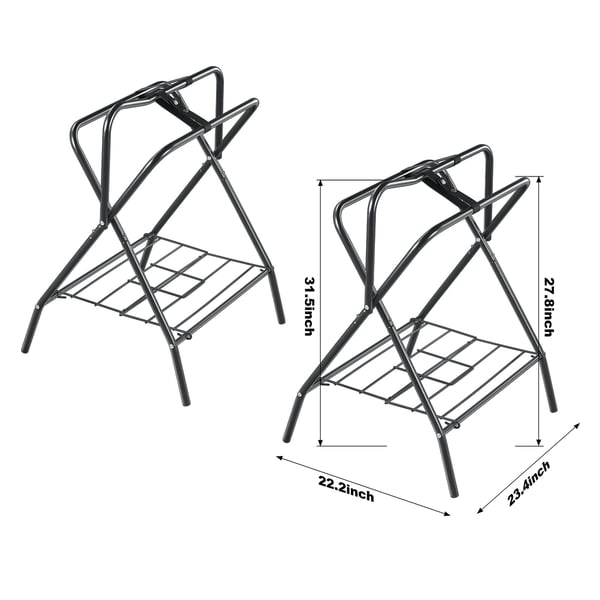 Satulateline, 71.1x48.3x95.3 cm, musta, teräs, taitettava säilytys