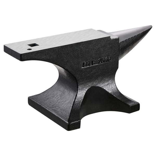 Ambolt, enkelt horn støbt stål, 40,3x8,1 cm, metalbearbejdningsværktøj