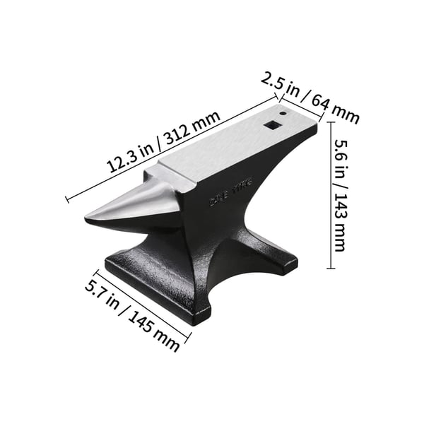 Ambolt, Enkelt horn støbestål, 31,2x6,4 cm, Metalbearbejdningsværktøj