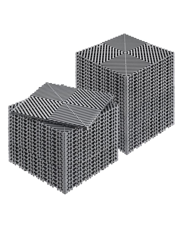 Afløbsgulvmåtte, 31x31x1,5 cm, grå, PP-materiale
