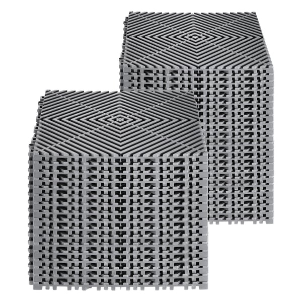 Afløbsgulvmåtte, 31x31x1,5 cm, grå, PP-materiale