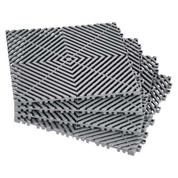 Afløbsgulvmåtte, 31x31x1,5 cm, grå, PP-materiale