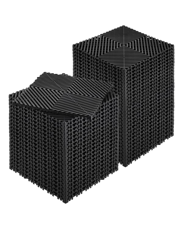 Afløbsgulvmåtte, 31x31x1,5 cm, Sort, PP-materiale