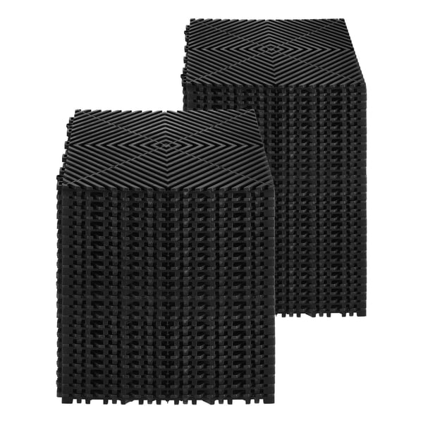 Afløbsgulvmåtte, 31x31x1,5 cm, Sort, PP-materiale