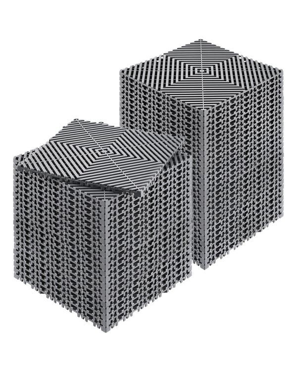 Kuivatusmatto, yhteenliitettävä modulaarinen pehmuste, 31x31x1,5 cm, harmaa, PP-materiaali