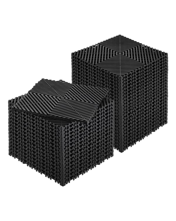 Afløbsgulvmåtte, 31x31x1,5 cm, Sort, PP-materiale