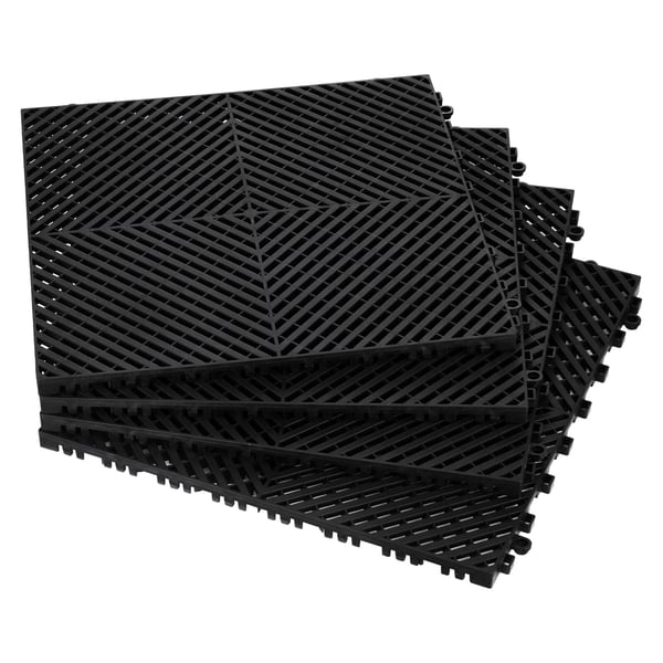 Afløbsgulvmåtte, 41.5x41.5x1.8 cm, Sort, PP-materiale