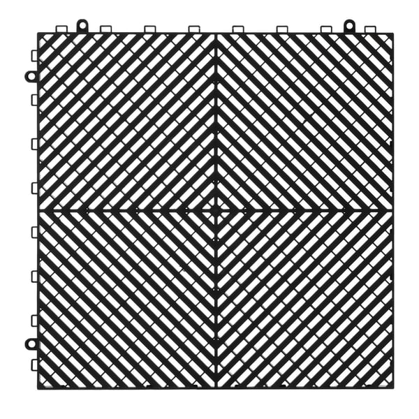Afløbsgulvmåtte, 41.5x41.5x1.8 cm, Sort, PP-materiale