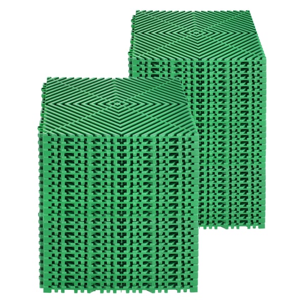 Afløbsgulvmåtte, Sammenkoblingsbar Modulær Polstring, 31x31x1,5 cm, Grøn, PP Materiale