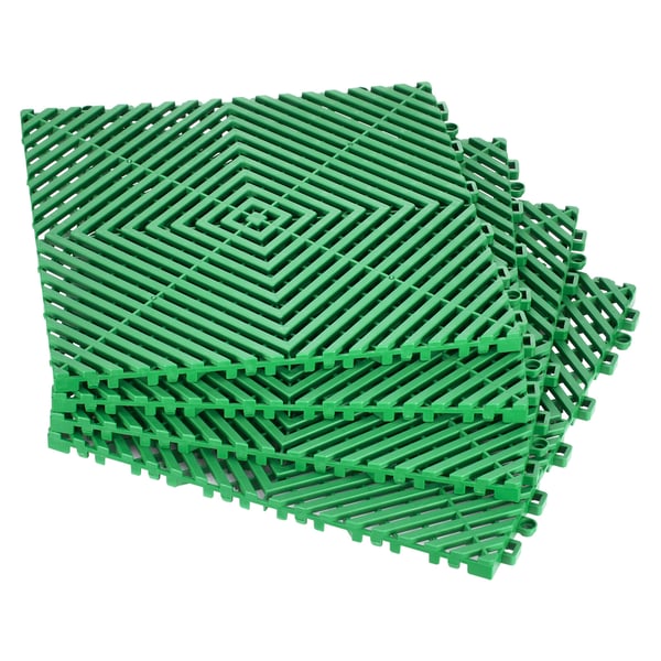 Afløbsgulvmåtte, Sammenkoblingsbar Modulær Polstring, 31x31x1,5 cm, Grøn, PP Materiale