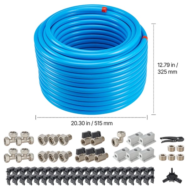 Luftkompressor Slangesæt 60,96x2,54 cm Blå, HDPE-Aluminium