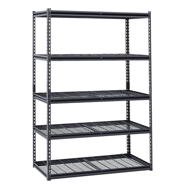 Opbevaringshylder, 61x122x183 cm, Sort, Metal