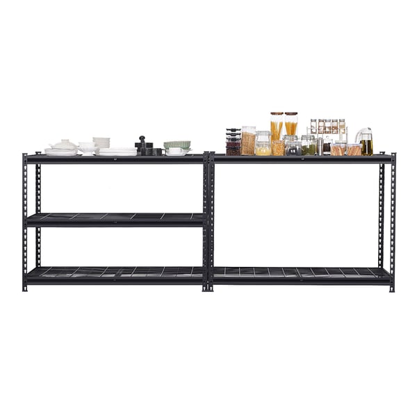 Opbevaringshylder, 61x122x183 cm, Sort, Metal