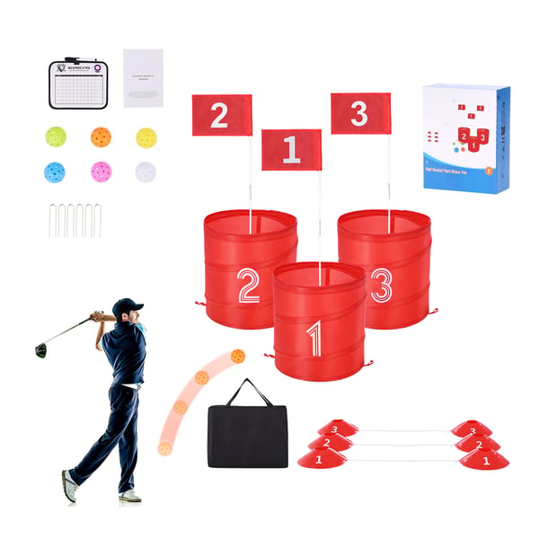 Golf Chipping Spelset, 3 hål, 30x31 cm, Portabel utomhus