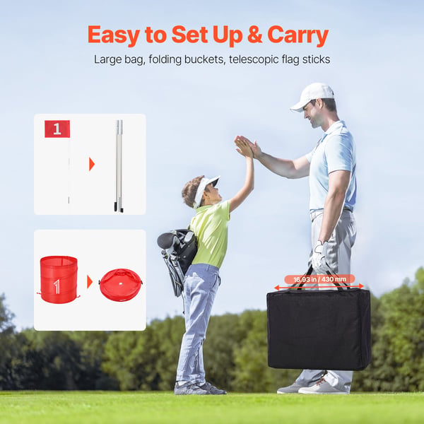 Golf Chipping Spelset, 3 hål, 30x31 cm, Portabel utomhus
