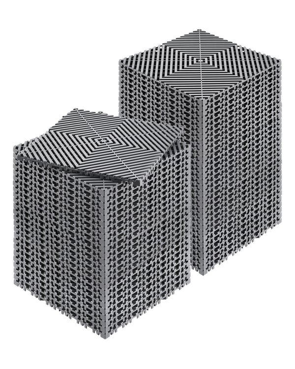 Viemäröintilattiamatto, 31x31x1,5 cm, harmaa, PP-materiaali