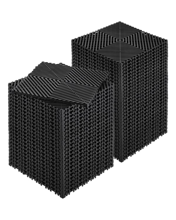 Afløbsgulvmåtte, 31x31x1,5 cm, Sort, PP-materiale