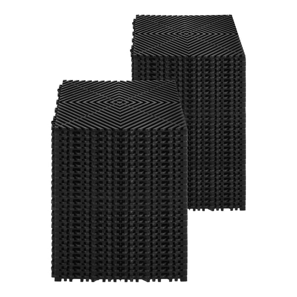 Afløbsgulvmåtte, 31x31x1,5 cm, Sort, PP-materiale