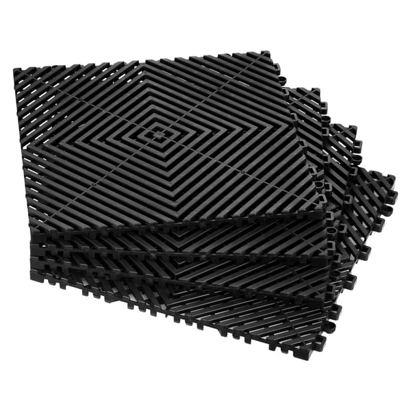 Afløbsgulvmåtte, 31x31x1,5 cm, Sort, PP-materiale