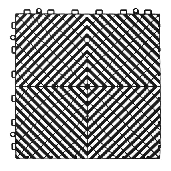 Afløbsgulvmåtte, 31x31x1,5 cm, Sort, PP-materiale