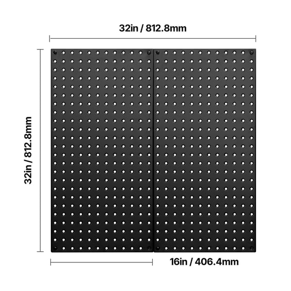 Hulplade paneler, 81,3x40,6x1,9 cm, Sort, Stål