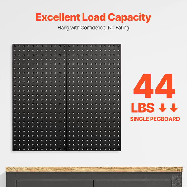 Pegboard paneler, 61x30x1,9 cm, sort, stål opbevaring