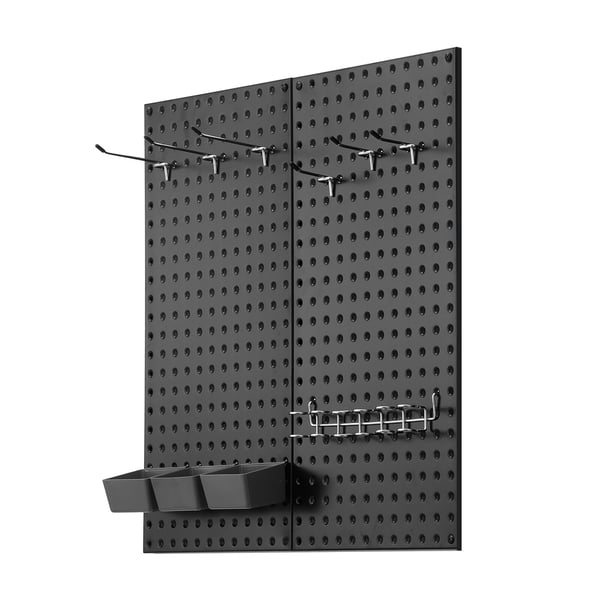 Pegboard paneler, 61x30x1,9 cm, sort, stål opbevaring