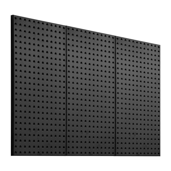 Perforeret opslagstavle, 61x30x1,9 cm, Sort, Stål
