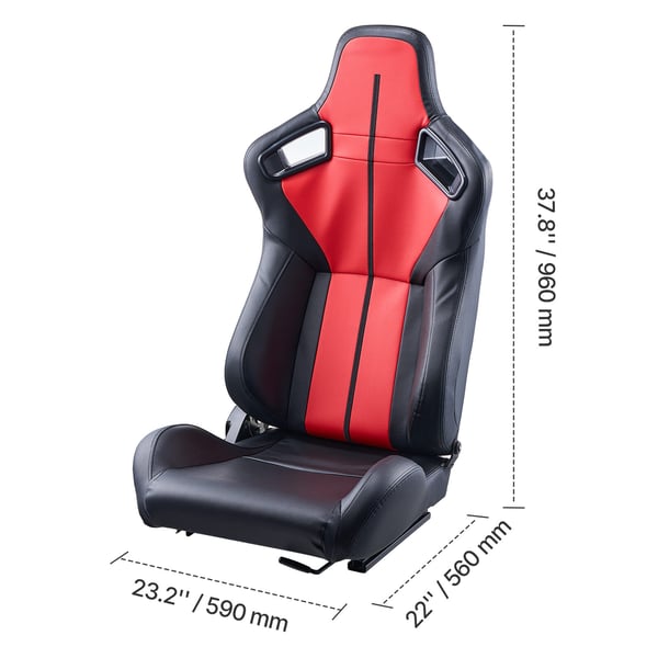 Racing-istuin, säädettävä kallistettava kilpaistuin 59x56x96 cm musta, PVC-nahka