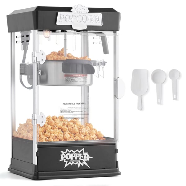 Popcorn-kone, 27,5x24x48,5 cm, musta, elokuvateatterityyli