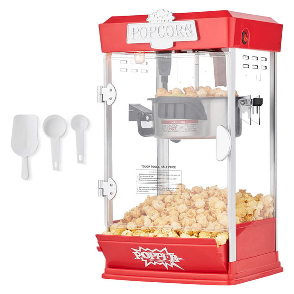 Popcorn-kone, 27.5x24x48.5 cm, punainen, elokuvateatterityyli