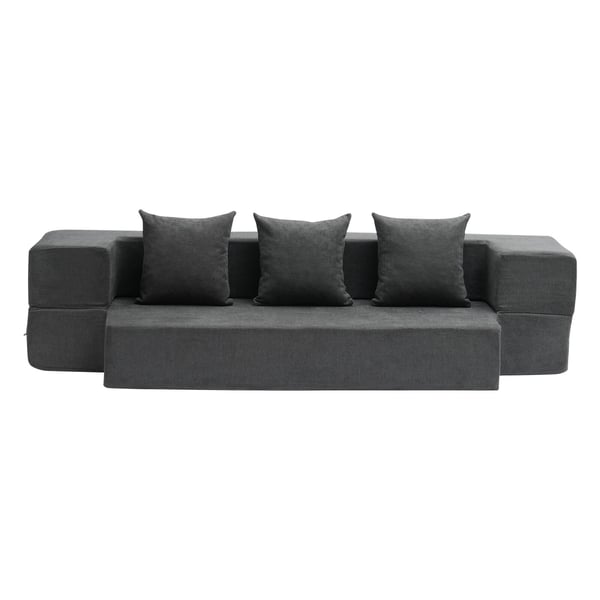 Taitettava vuodesohva 103x193x22,5 cm tummanharmaa, memory foam