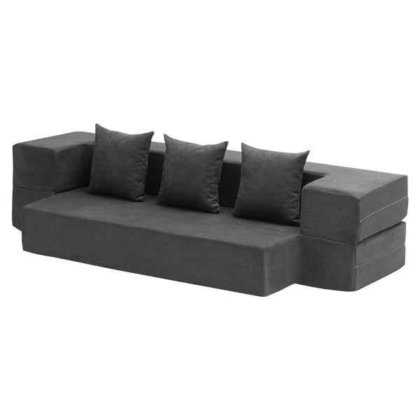 Taitettava vuodesohva 103x193x22,5 cm tummanharmaa, memory foam