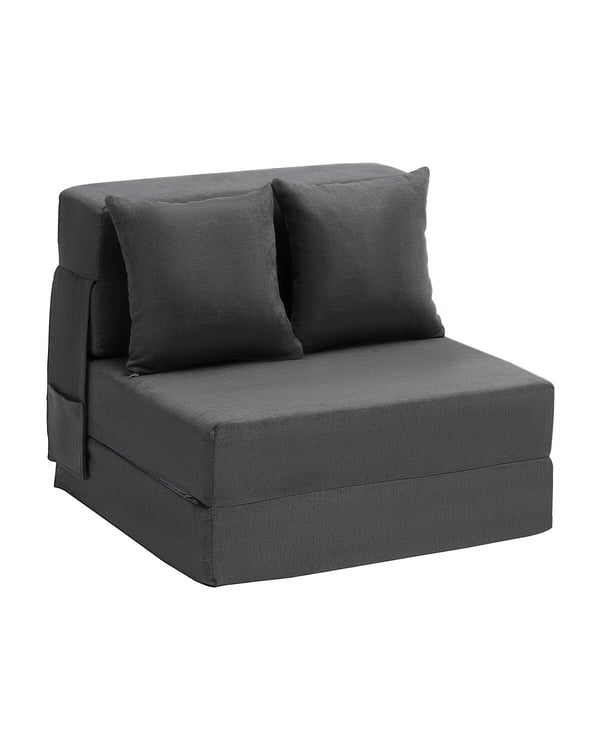Vuodesohva, Taitettava 3-in-1 Sohvasänky 186x73x15 cm, Tummanharmaa, Memory Foam