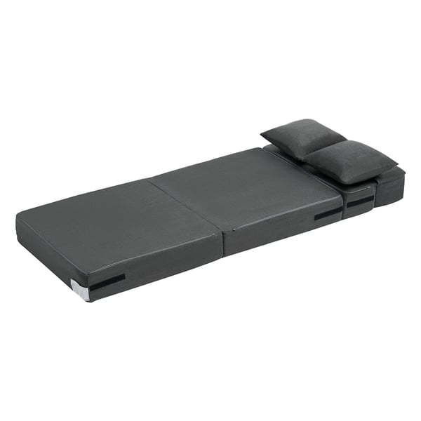 Vuodesohva, Taitettava 3-in-1 Sohvasänky 186x73x15 cm, Tummanharmaa, Memory Foam