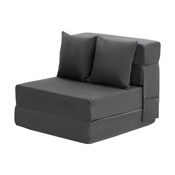 Vuodesohva, Taitettava 3-in-1 Sohvasänky 186x73x15 cm, Tummanharmaa, Memory Foam